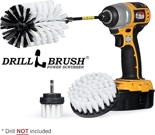 Miniatura 10 de Drill Brush Power Scrubber by Useful Products Drillbrush Cepillos de taladro azul medio con extensor - Kit de accesorios de extensión de cepillo de