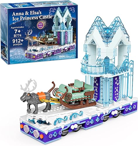 Educiro - Juego de construcción de castillo de princesa de hielo con reno Sven para niños, niñas y niños de 8 a 12 años, (912 piezas) juguetes de