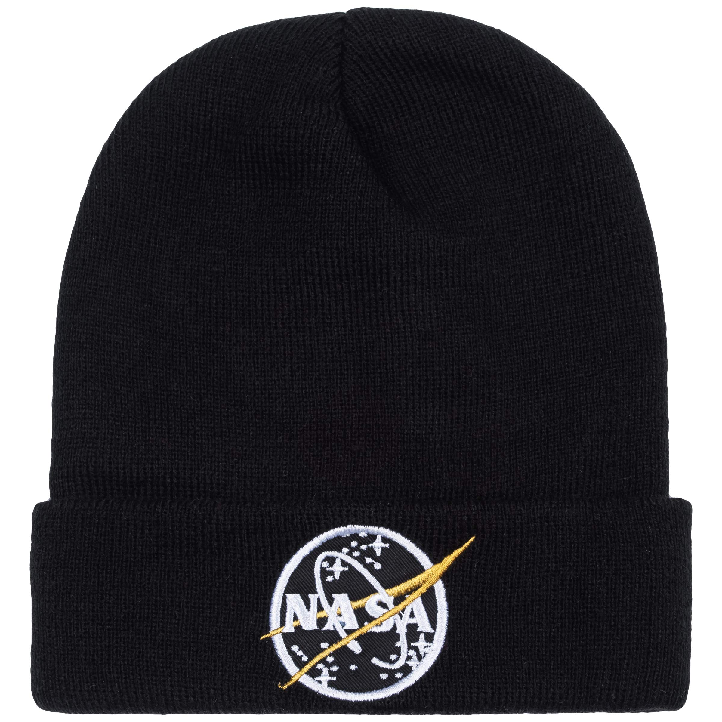ALPHA INDUSTRIES NASA Beanie Hat, Black, One Size