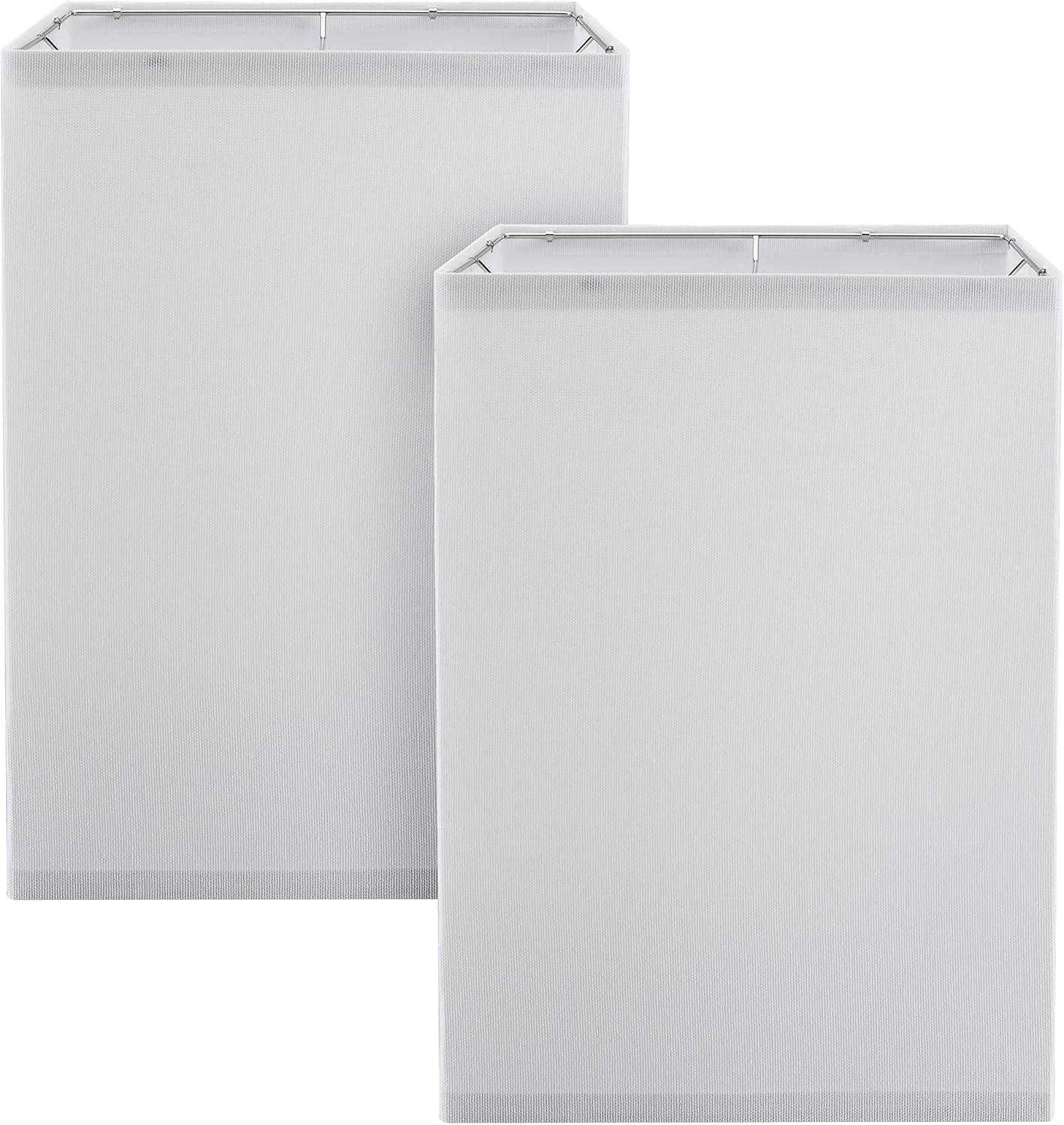 Aspen Creative 38702-2, Square Collapsible Spider Lamp Shade, White, 10+10" Top x 10+10" Bottom x 14 1/4" Height, Set of 2