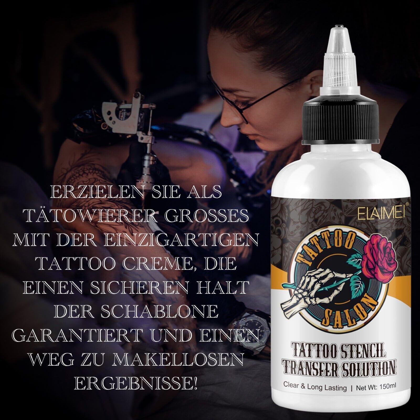 P-Beauty 3 x żel transferowy do tatuażu, krem transferowy 150 ml – przezroczyste szablony żelowe – rozwiązanie do przenoszenia tatuażu – krem do szablonów do tatuażu – akcesoria do tatuażu – akcesoria