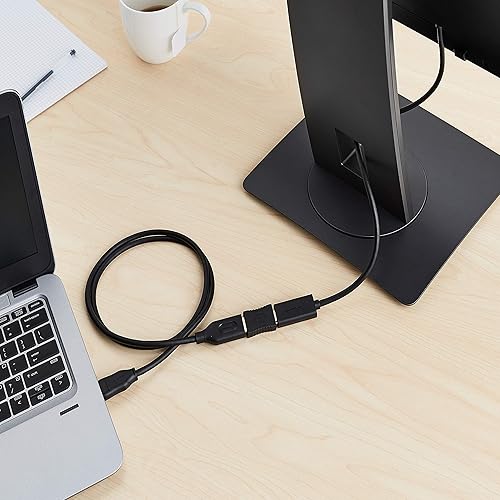 Miniatura 6 de Tienda Basics Adaptador de acoplador HDMI hembra a hembra (paquete de 2), 1.142 x 0.866 in, negro