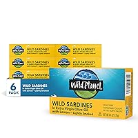 Vista 9 de Wild Planet, Sardinas en aceite de oliva virgen extra con limón, 4.375 onzas