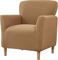 Vista 17 de LiveGo Funda elástica para sillón moderno de mediados de siglo, 1 pieza, fundas sólidas para silla de acento con brazos, fundas suaves para silla