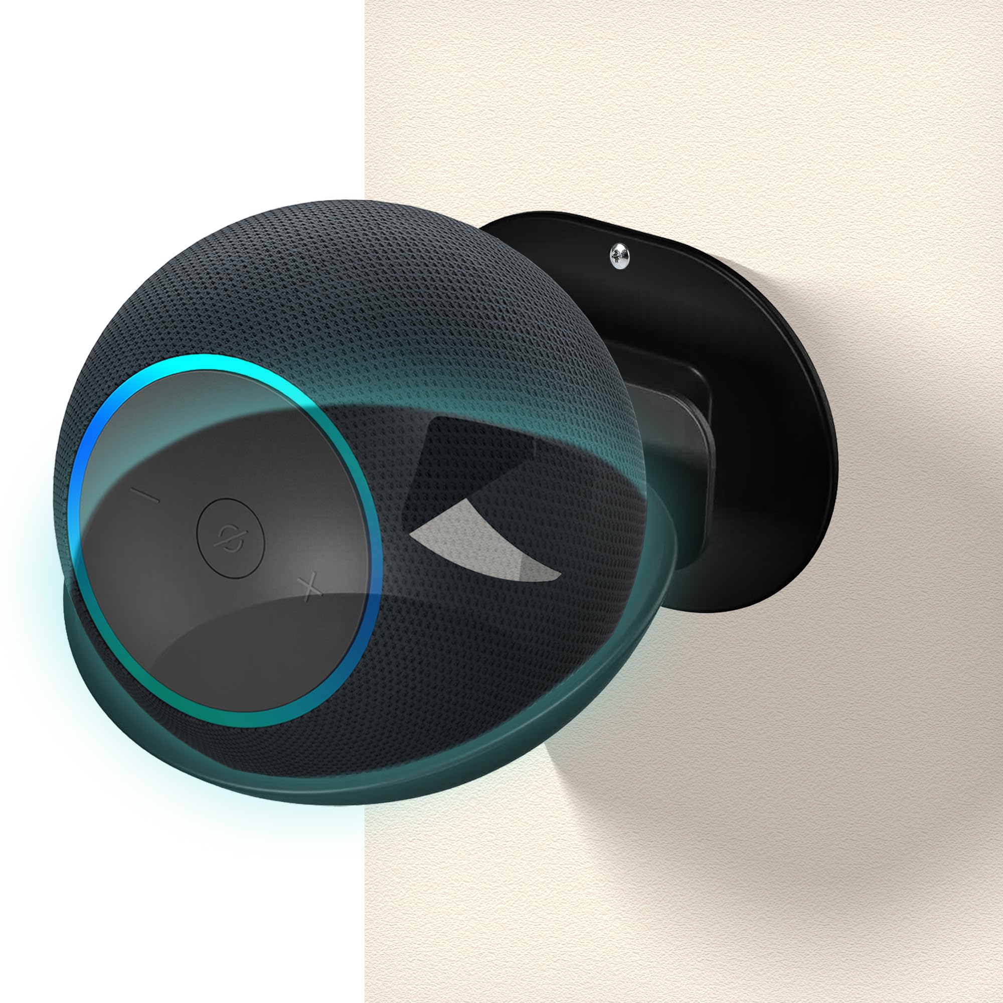 SUBENJI Speaker Wall Mount for Echo Dot Max, HomePod Mini, Echo Pop, Nest Mini - Built-in Cable Management, Easy Drill-Mount Installation, Space Saving Holder (Black)