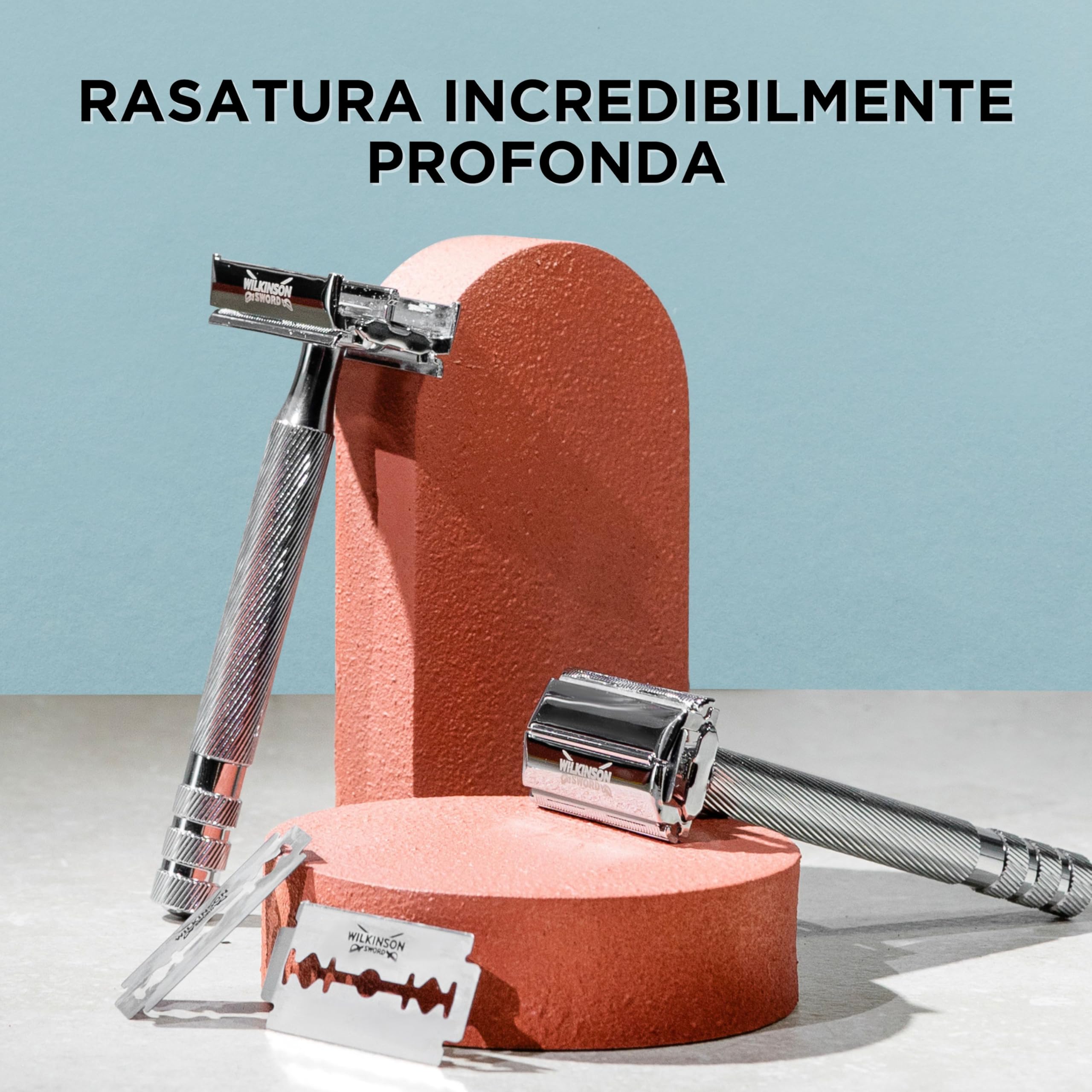 Wilkinson Sword - Rasoio The Edger - Confezione con 1 manico e 5 lame di ricarica
