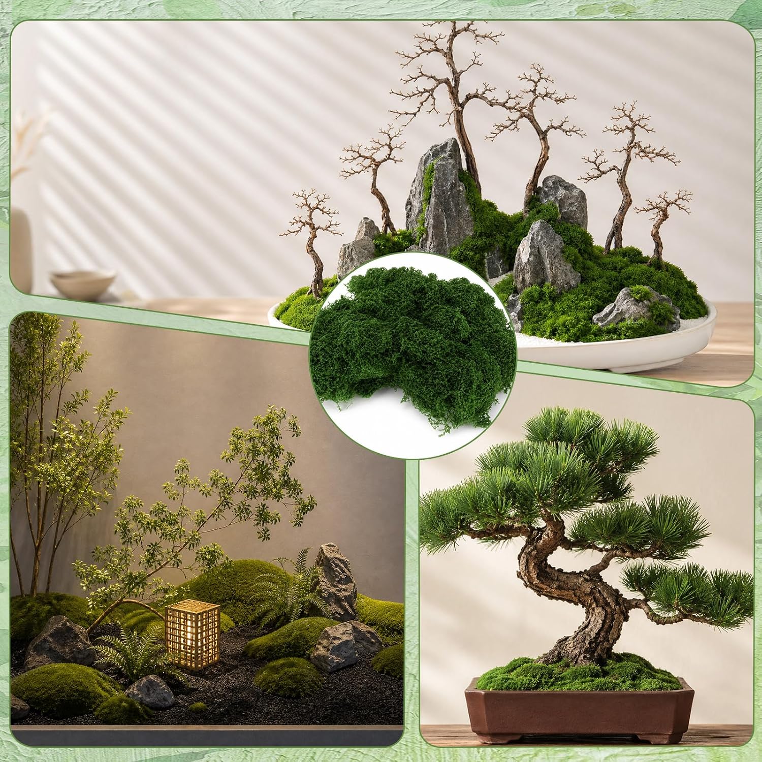 Fake Green Moss for Potted Plants, Fake Moss for Plants Indoor Artificial Decor DIY Decorative for Fairy Garden Glass Containers Wedding