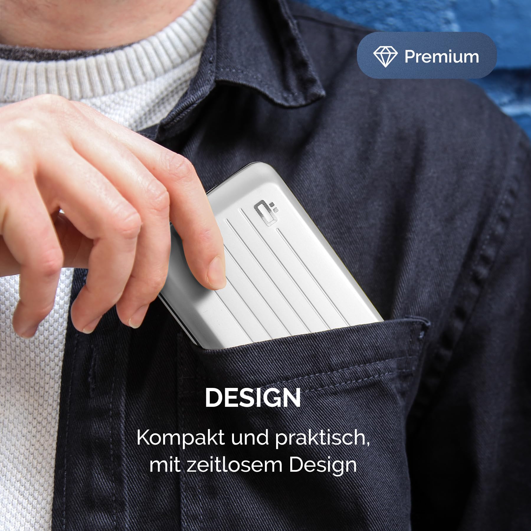 ÖGON -DESIGNS- Aluminium kartenetui mit metallverschluss, RFID Schutz vor betrug und entmagnetisierung, kompakte geldbörse, Modell Smart Case Oslo