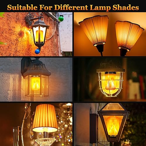 Miniatura 6 de Y- STOP Bombillas LED de llama mejoradas, bombilla parpadeante de 4 modos con efecto invertido, bombilla de llama de base E26 para luces de