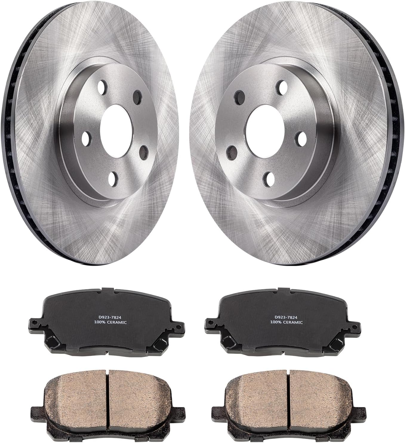 SUNROAD Front Brake Rotors Ceramic Brake Pads Replacement for Toyota Corolla Matrix Pontiac Vibe 2003 2004 2005 2006 2007 2008 Brakes Kit
