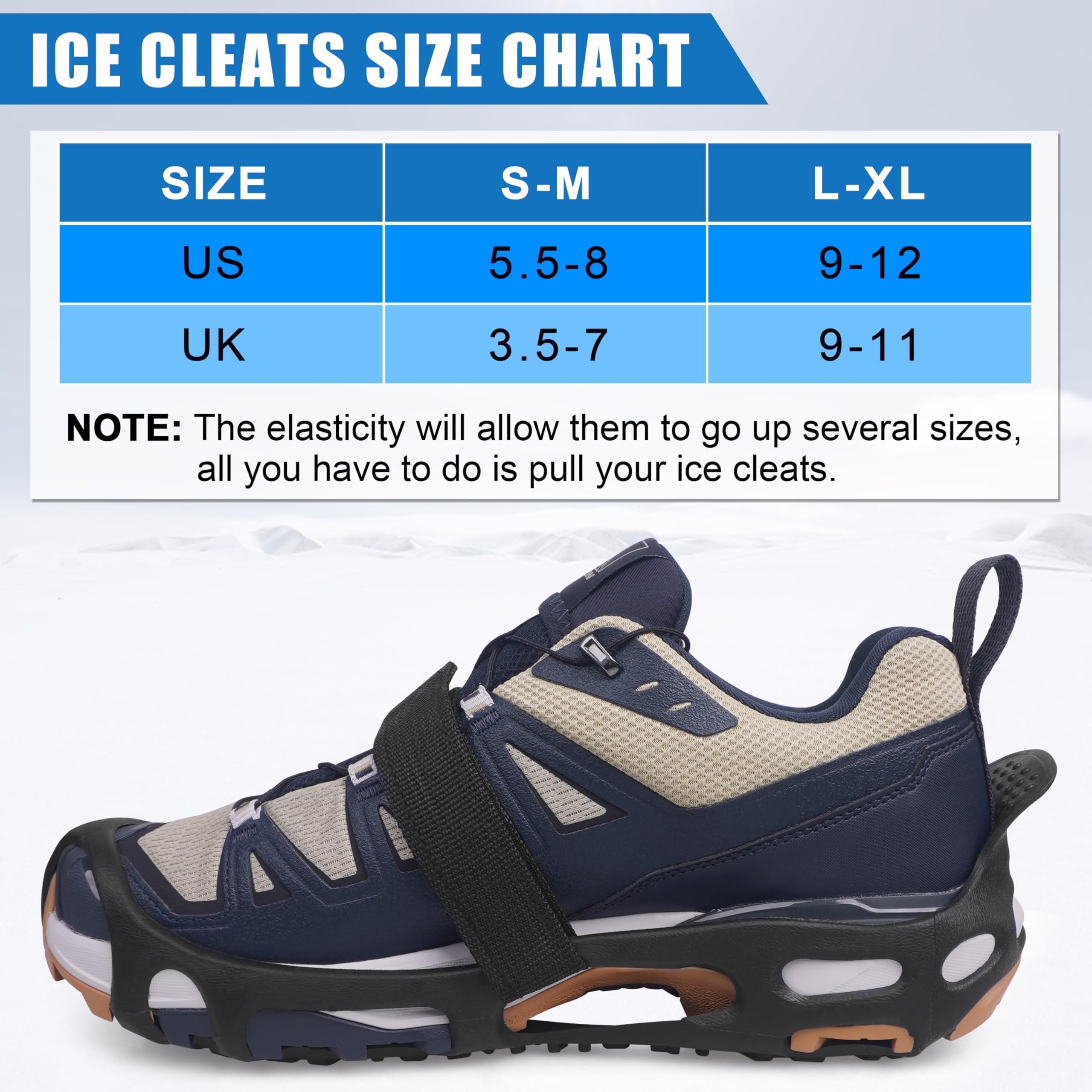 Crampons à glace antidérapants sans pointes pour chaussures et bottes d'intérieur/extérieur - Dispositifs de traction en caoutchouc