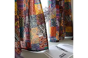 Quilted Curtains: Patchwork of Vivid Hues and Boho Charm