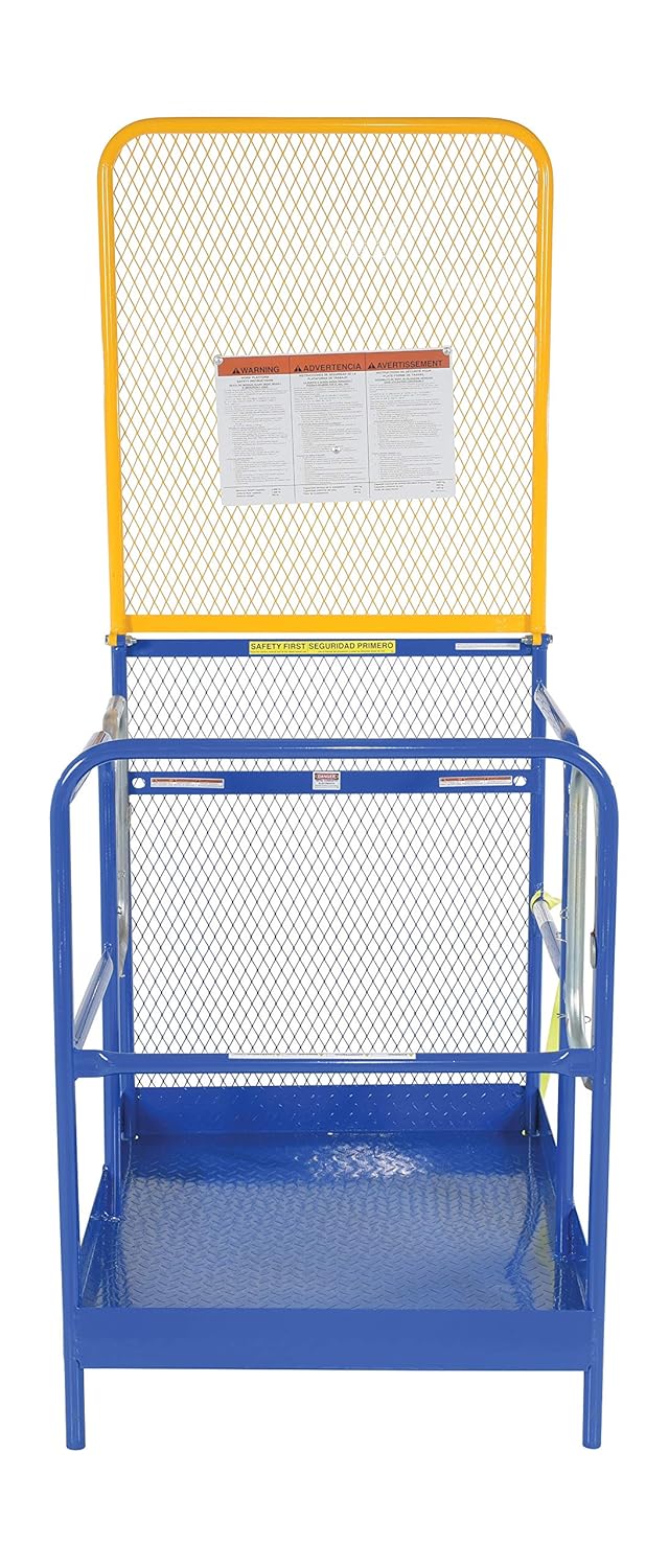 Vestil WP-3648-84B-DD Steel Work Platform, Double Doors, 1000 lb Capacity, 36" x 48" with 84" Back, Powder Coat Blue
