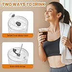 16oz Coupes de café glacées - Gobelet en verre plastique incassable avec lids & Straws, Ensemble de verres réutilisables à boire, Coupe à emporter en plastique de voyage pour Matcha, Smoothie, Bubble Tea, Coupe Brew froide, Ensemble 2