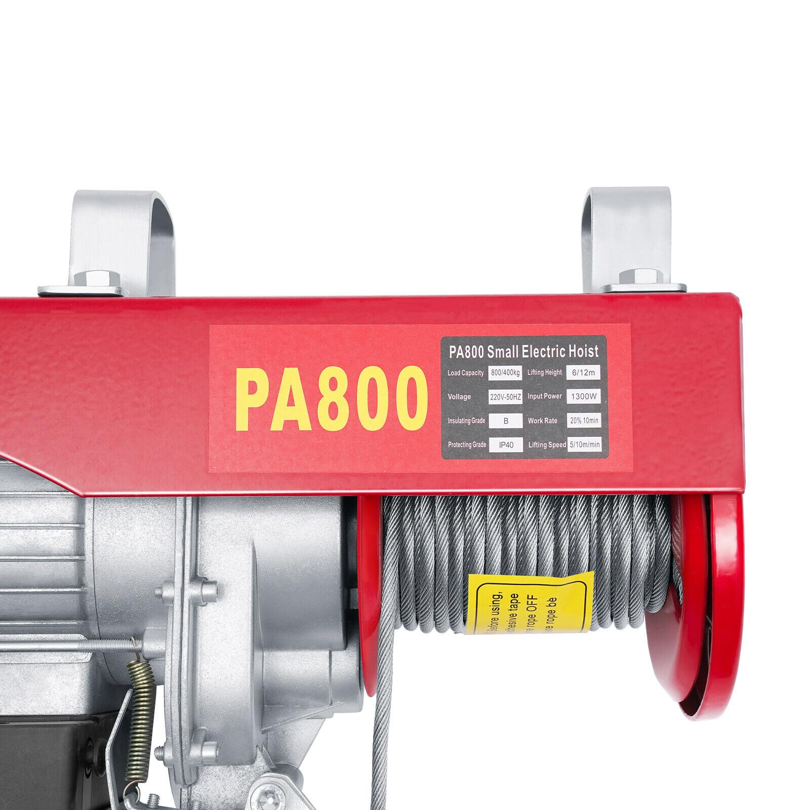 Elektrische Seilwinde Motorwinde 1300W Kran Winde Elektrokabel Winde Drahtseillänge Flaschenzug Seilzug Seilhebezug 800kg 12m Drahtseil