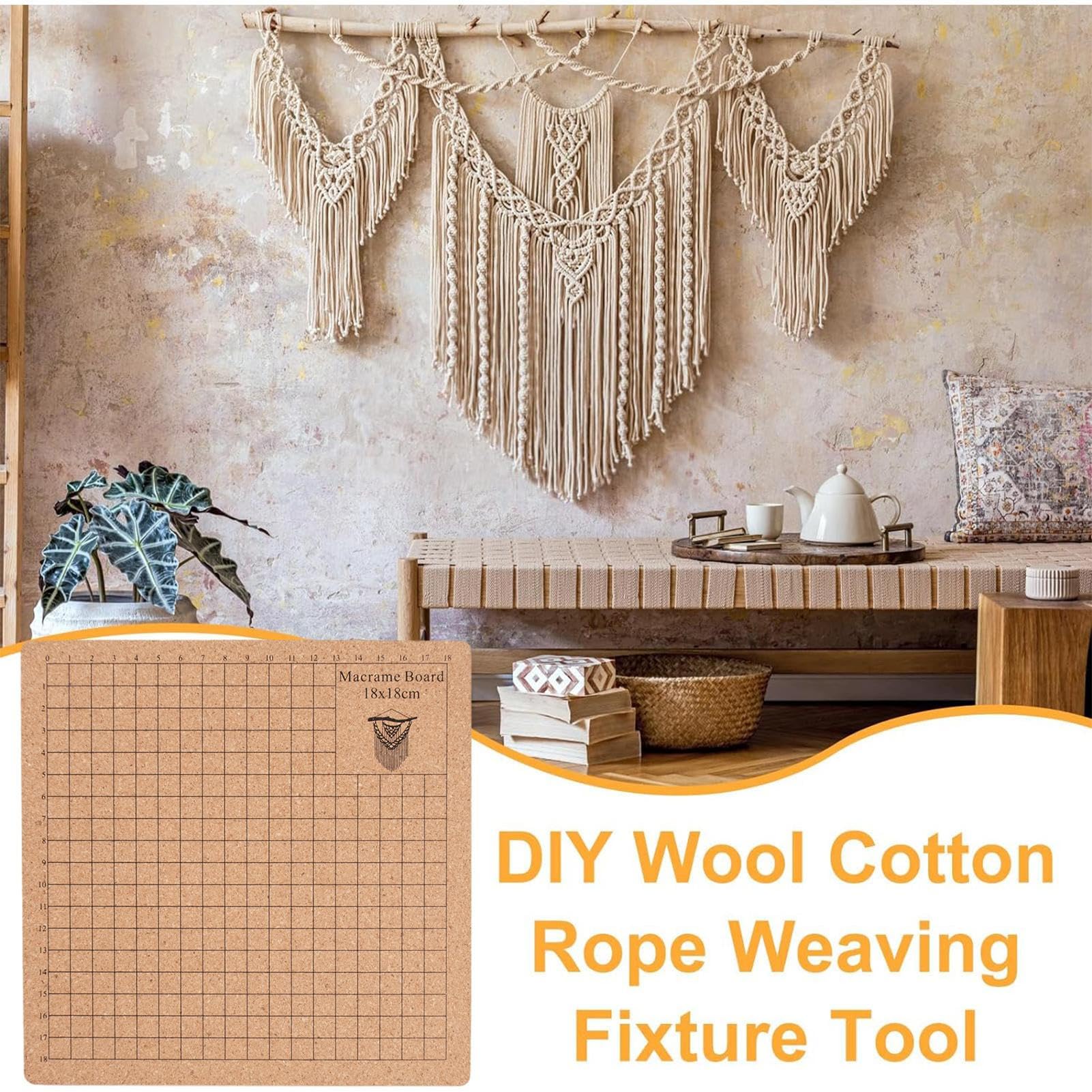 Tavola Per Macramè Con 5 Righelli E 30 Spilli - Doppia Faccia Per Progetti Di Tessitura - Foto 9