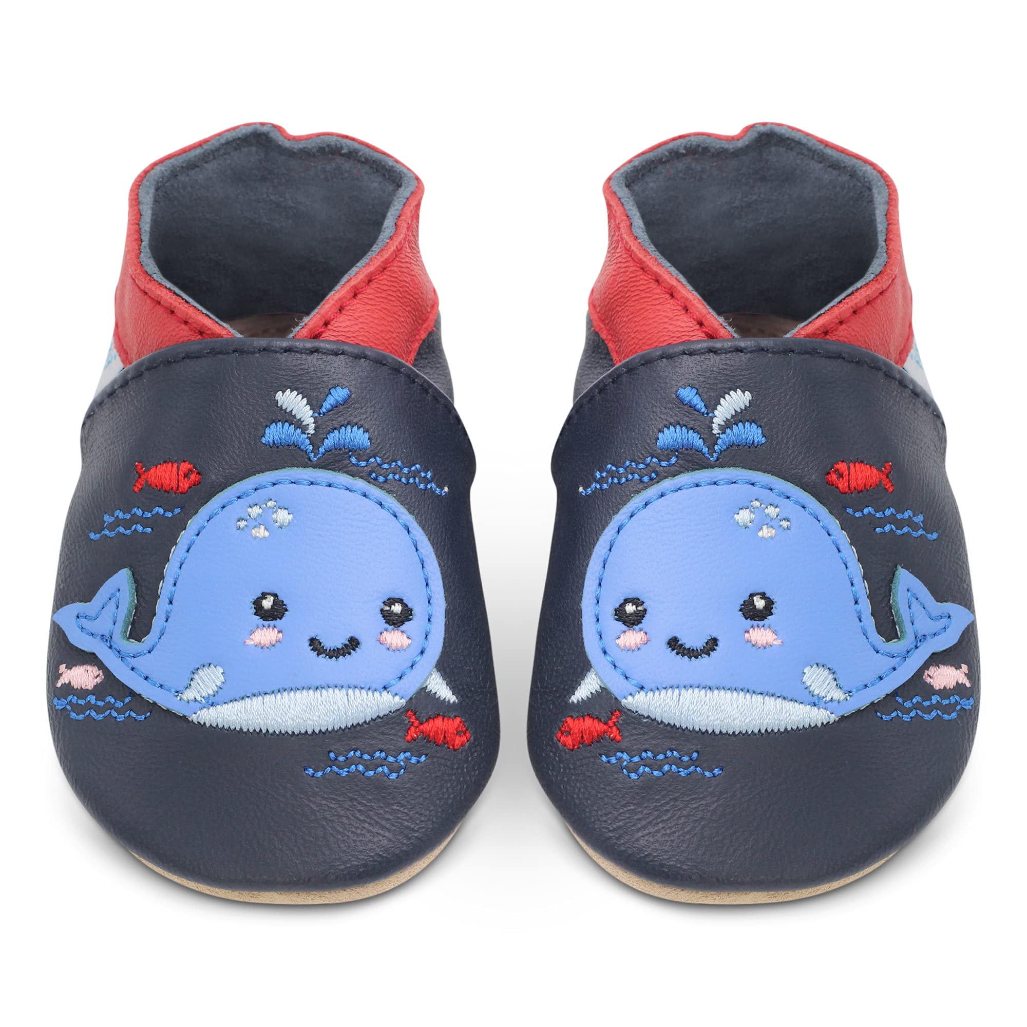 Dotty Fish Unisex Soft Leather Shoes, Unisex Baby First Walker Shoe - 4