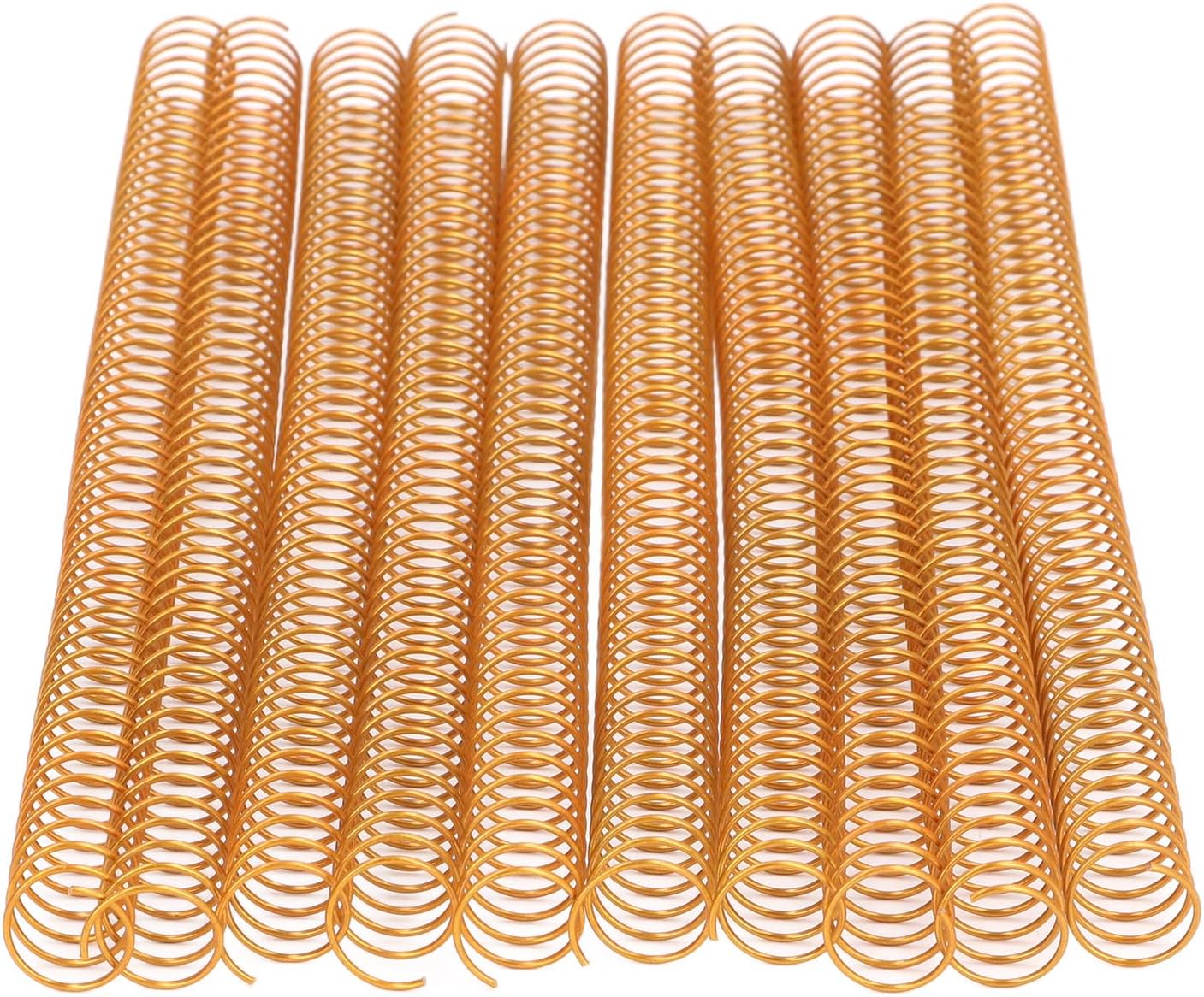 100PCS 16mm Diameter Binding Spiral 48 Cycle 4:1 Pitch, Capacity 140 Sheet Iron Coils for Document Binding (Gold)