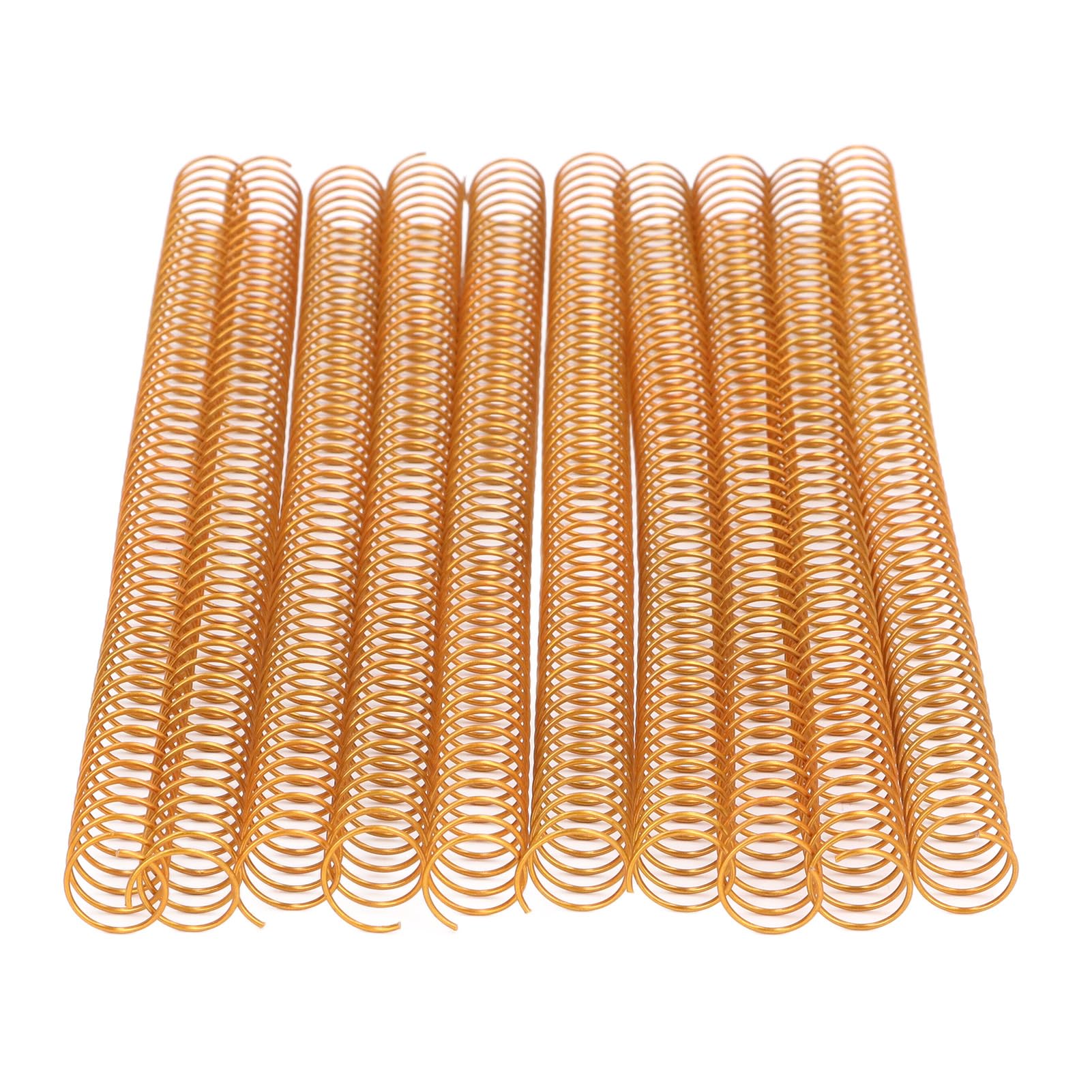 Bobina di Rilegatura a Spirale, 48 Anelli 100 Pezzi Diametro 16 Mm Capacità 140 Fogli Spirale di Rilegatura in Ferro con Passo 4:1 per Carta A4 (GOLD)