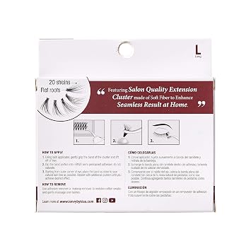 iENVY 20D Extension Cluster Individual Lashes (Long, 2 Pack) Flat Root Seamless Application Perfect for DIY Lash Extension