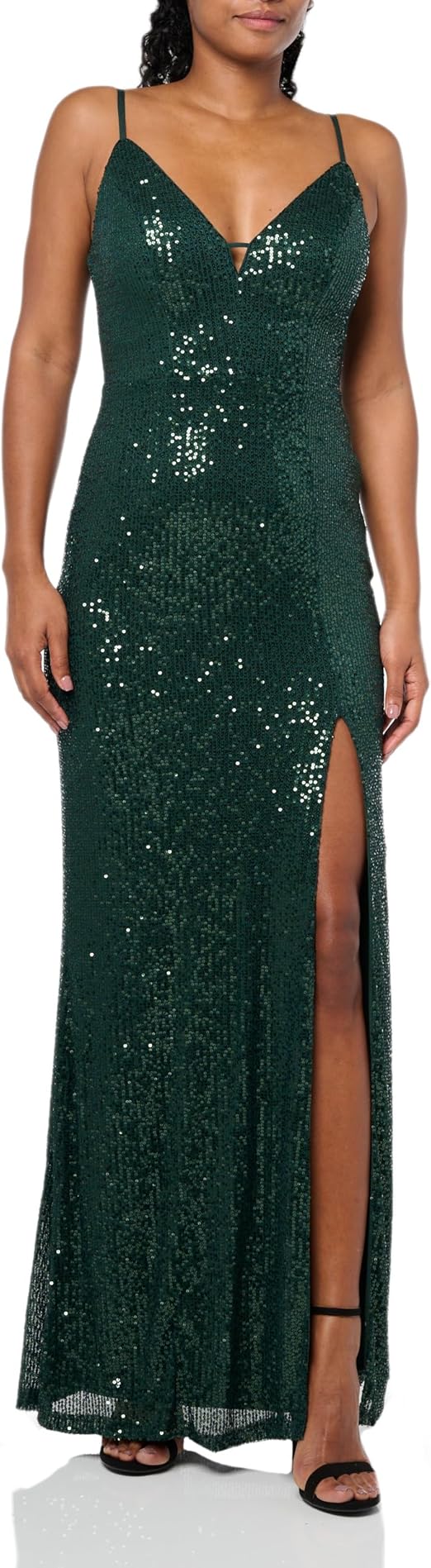 Speechless Women's Sleeveless Maxi Strappy Sequined Party Dress