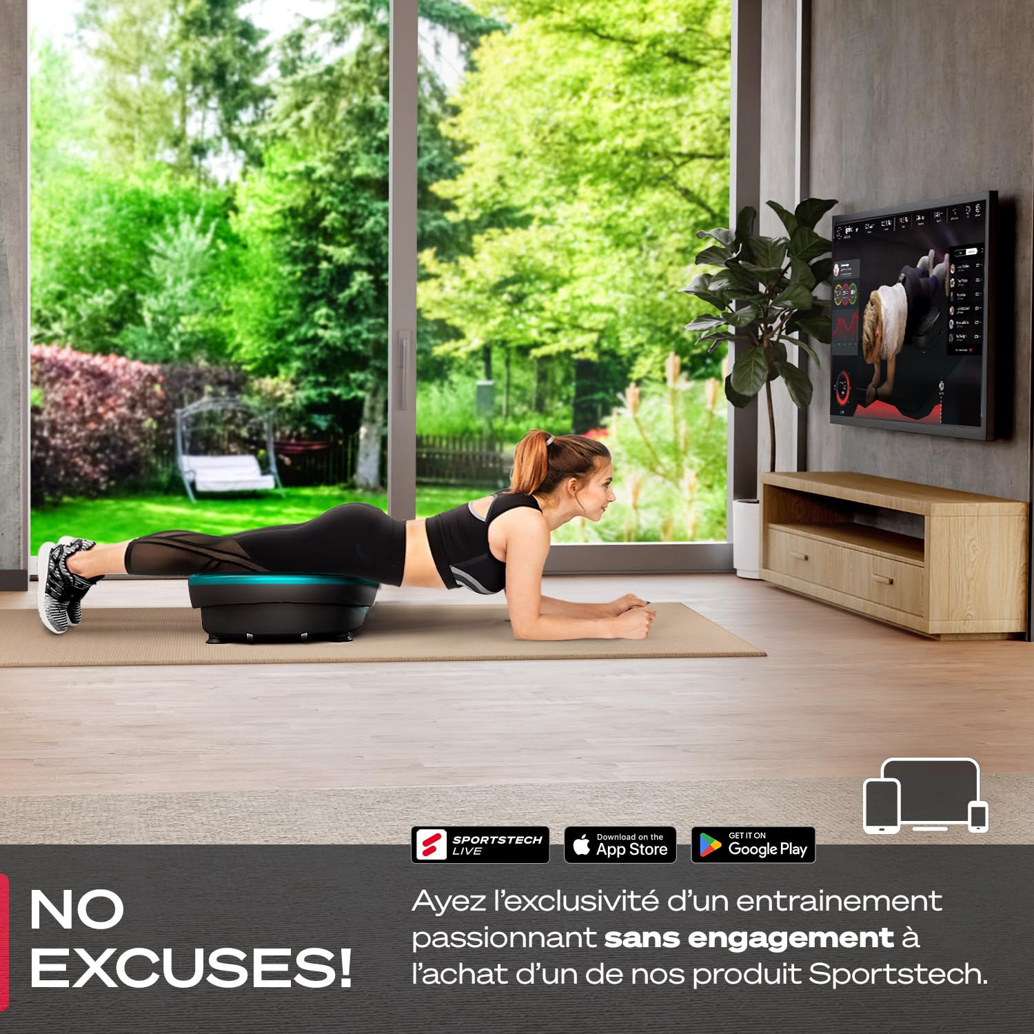 Plateforme Vibrante VP250 avec Un Design élégant | Combustion des Graisses et développement Musculaire | Moteur Silencieux | 7+1 programmes d'entraînement, y Compris Option Yoga | avec Bluetoot