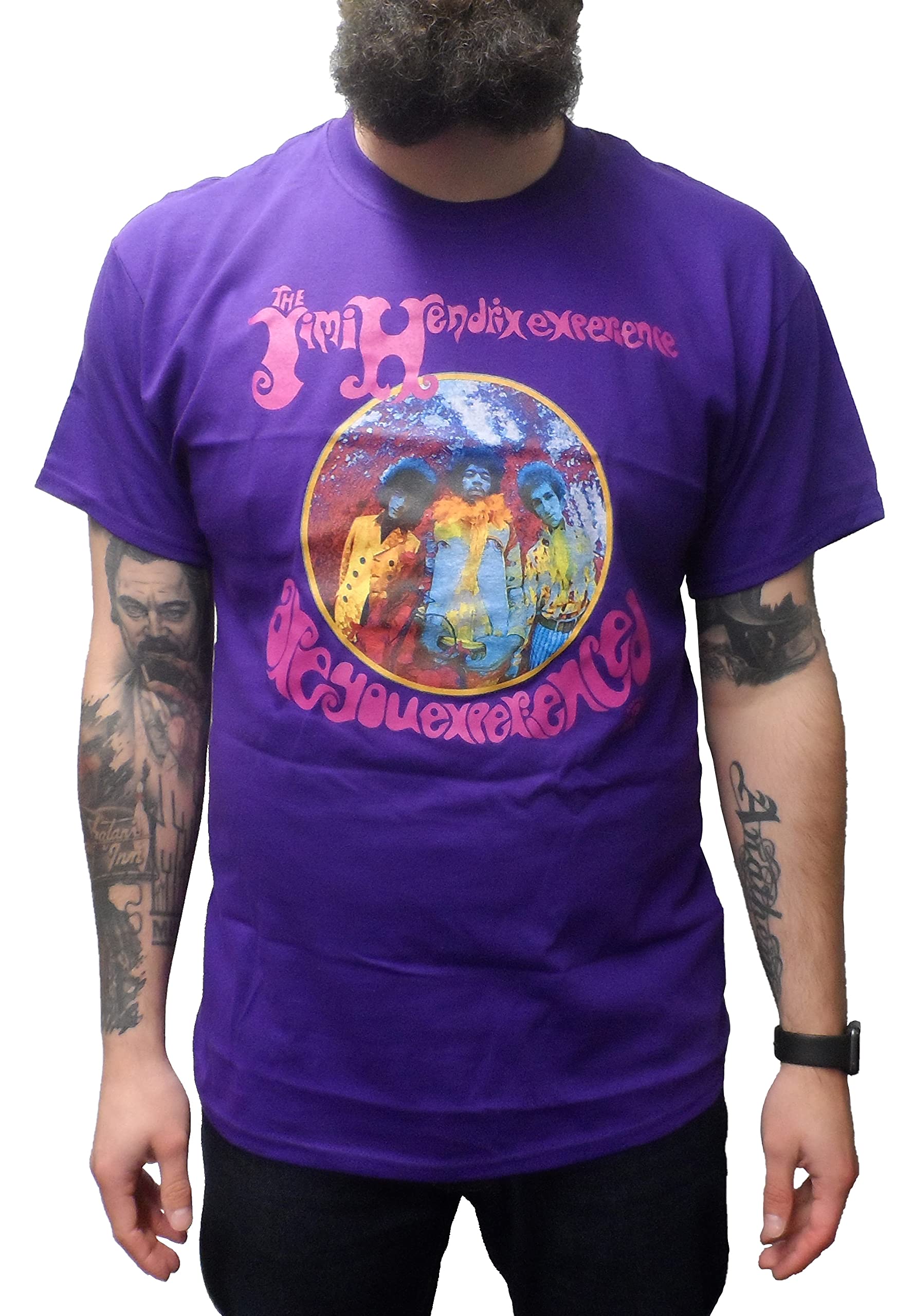 Mazeys Mens Official Jimi Hendrix T Shirts (X Large, Purple)