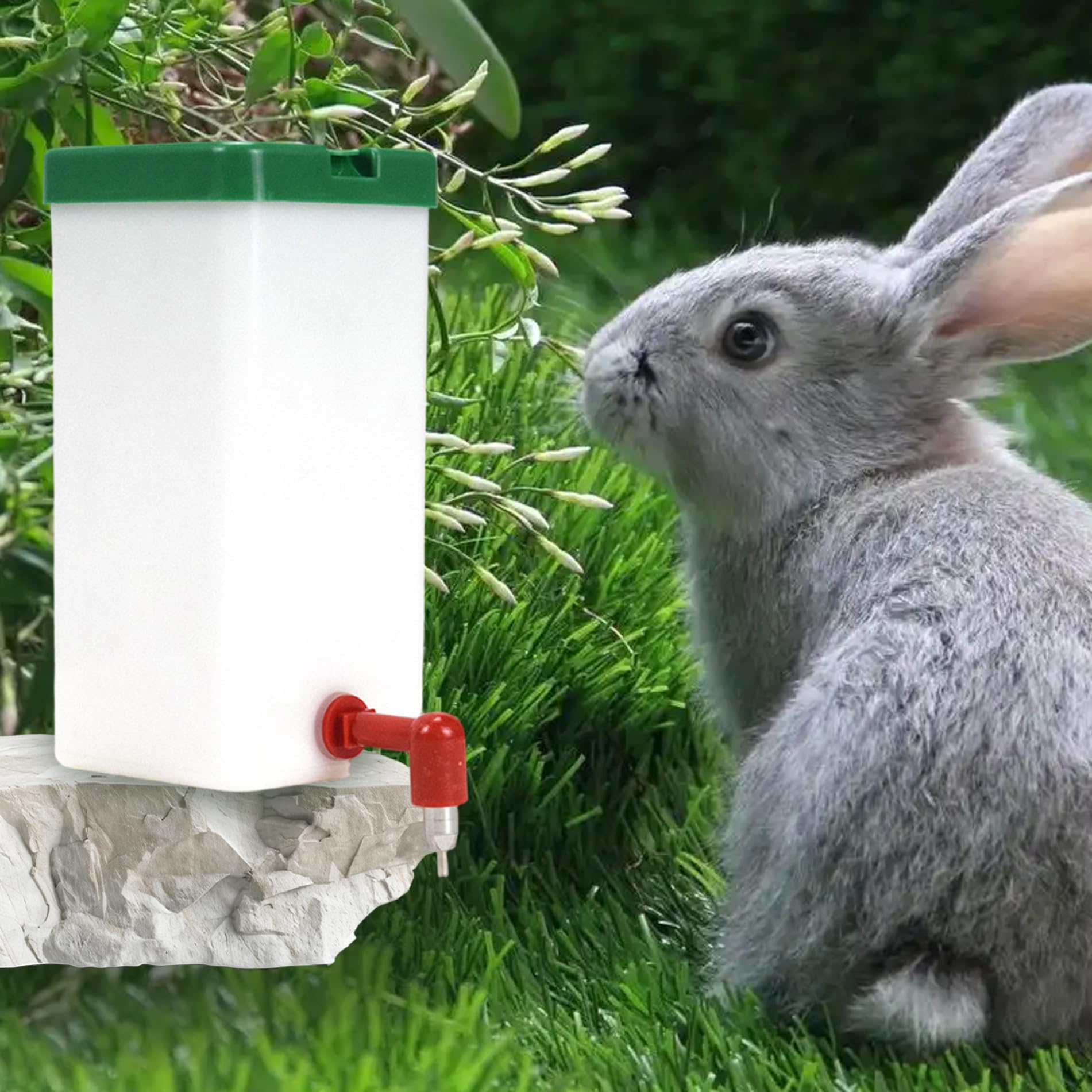 Bouteille d'eau pour Lapin 2 pièces-Abreuvoir étanche de capacité de 1L avec tétine en Acier Inoxydable pour Lapin, Furet, Hamster, Cochon d'Inde