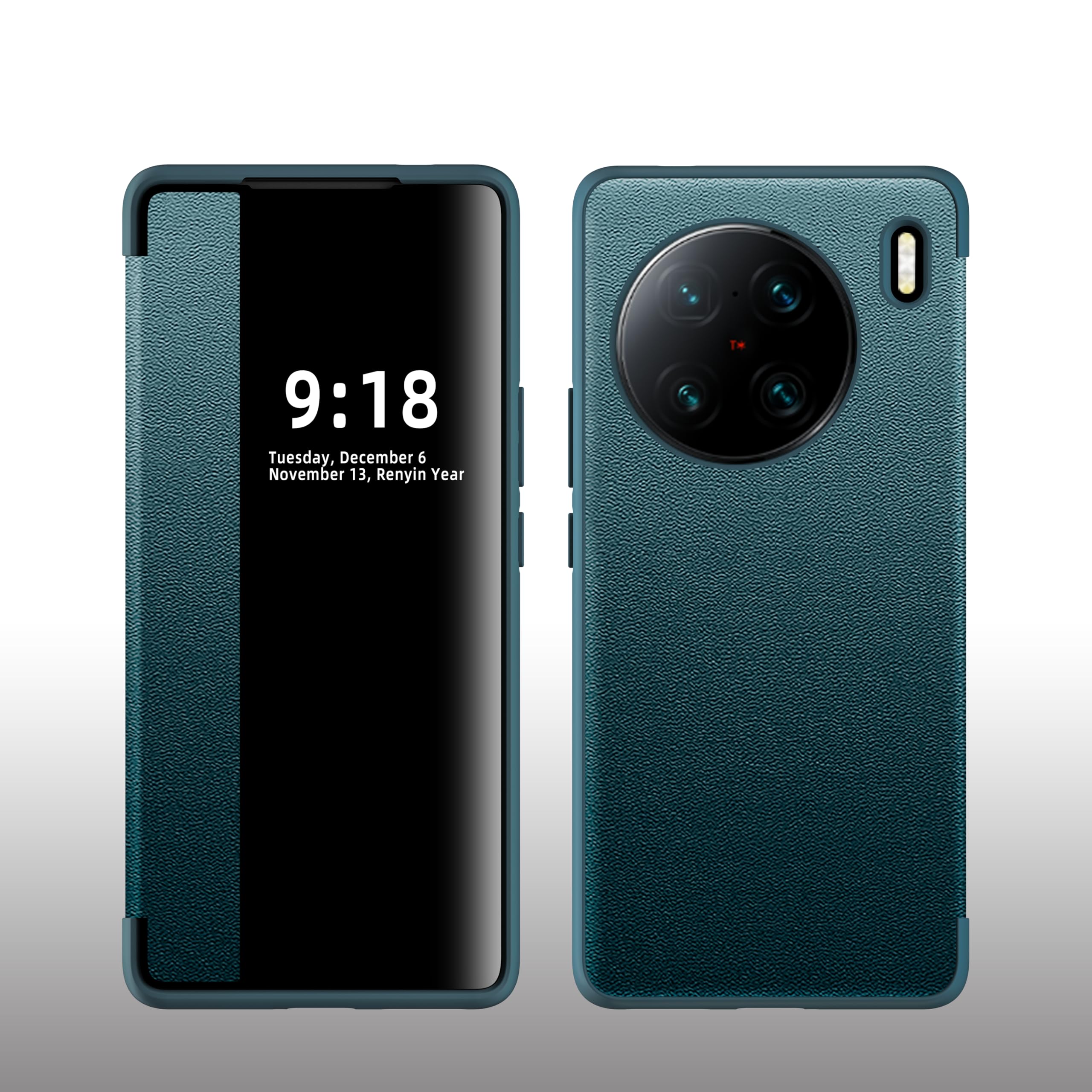 ZORSOME for Vivo S16 Smart Clear View Cover,Ultra Slim Leather Flip Protective Cover for Vivo S16,Green