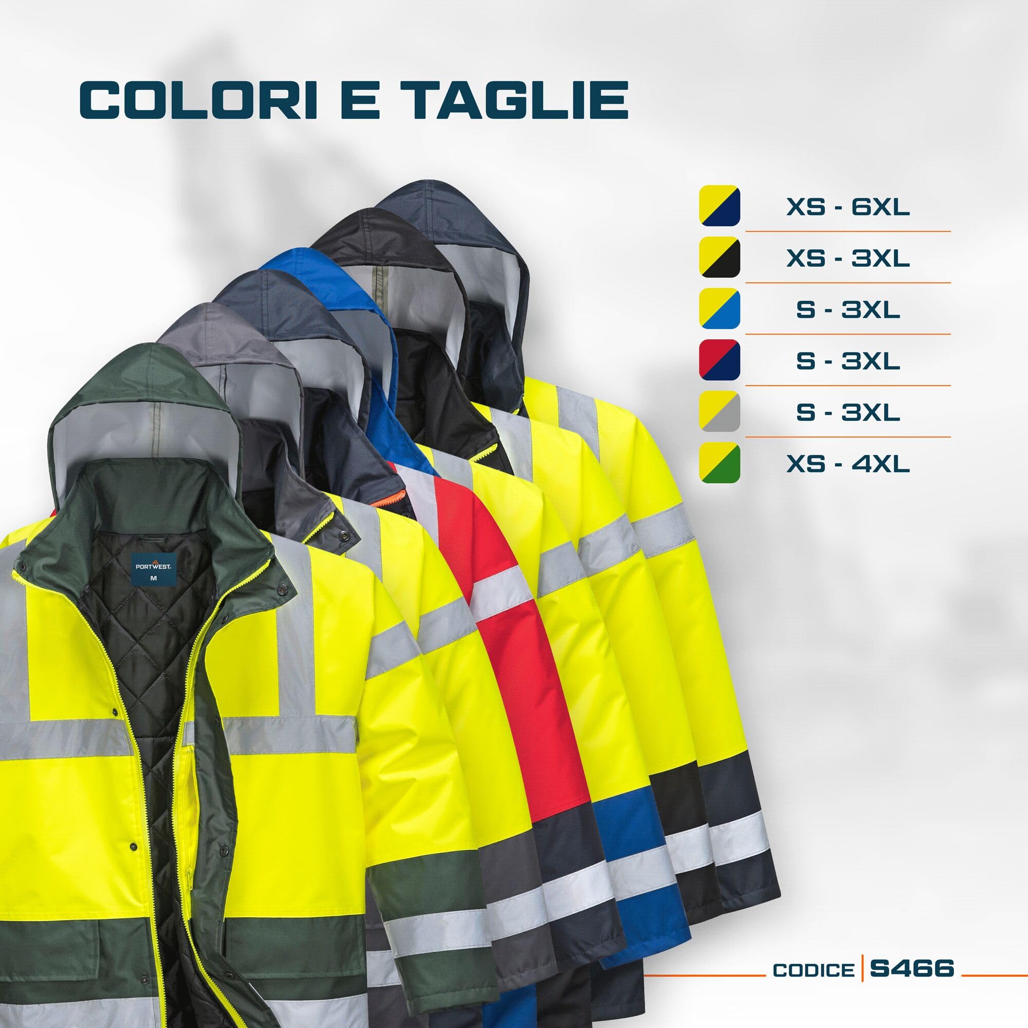 Portwest S466YBRM Giacca Imbottita Alta Visibilità, Giallo/Nero, M