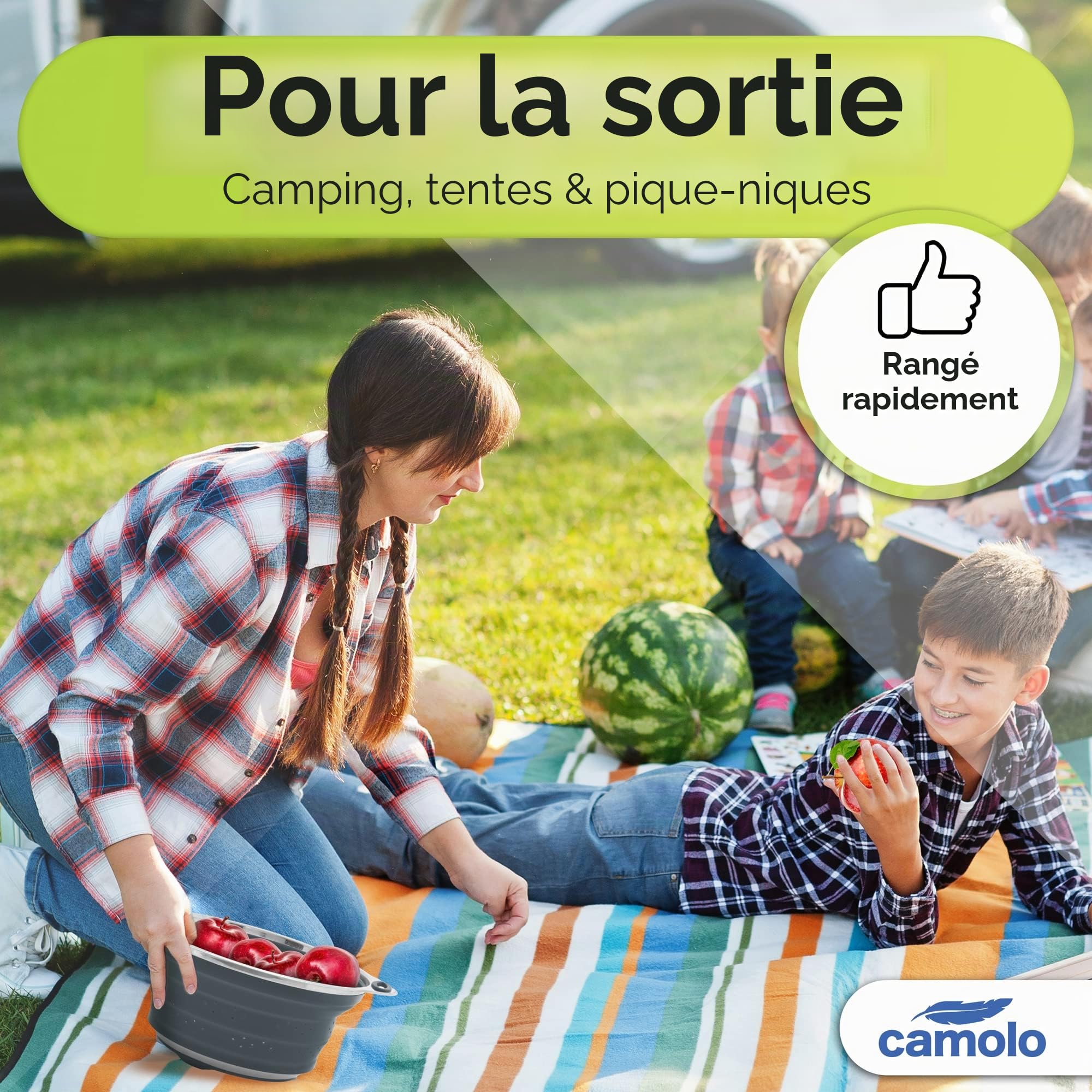 Passoire à pâtes en acier inoxydable et silicone - Pliable - Résistant à la chaleur et peu encombrant - Gris