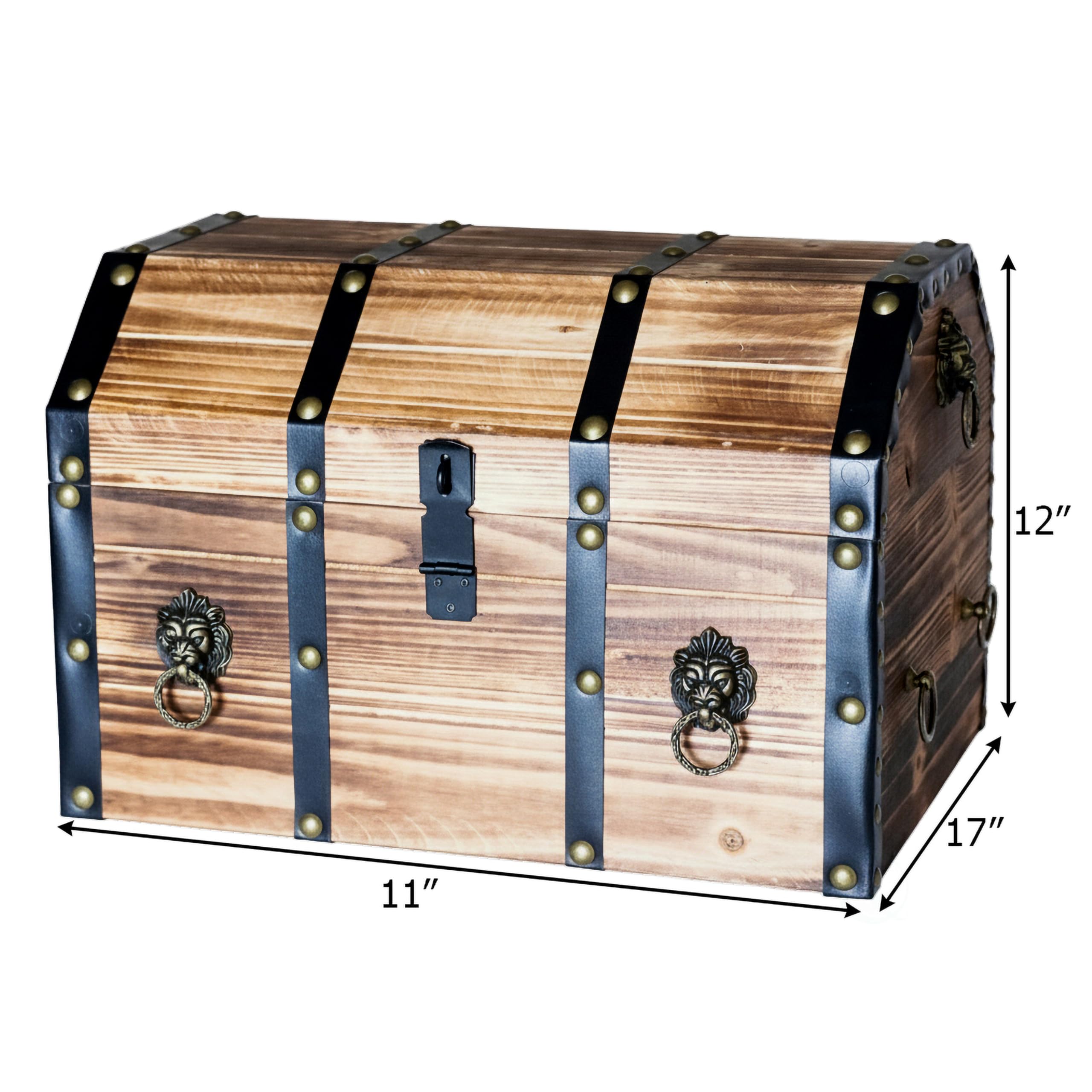Amazon.com: Vintiquewise Wooden Treasure Chest Trunk Vintage-Style