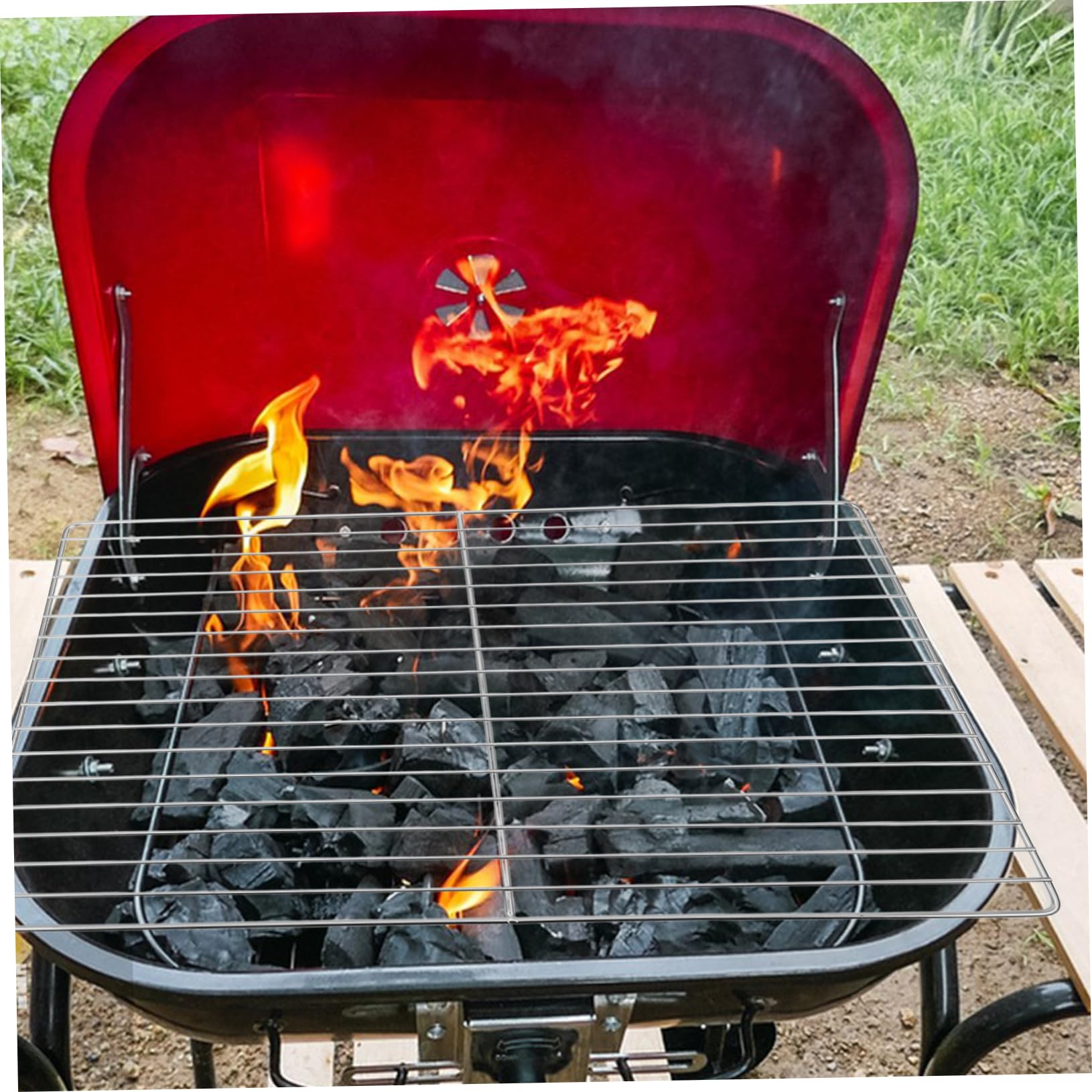 YARNOW Griglia Barbecue in Acciaio Inox per Festa Estiva Oktoberfest Decor | Facile Pulizia, Trattiene Calore, Antiaderente, Uso Famiglia e Hotel, Finitura Argento