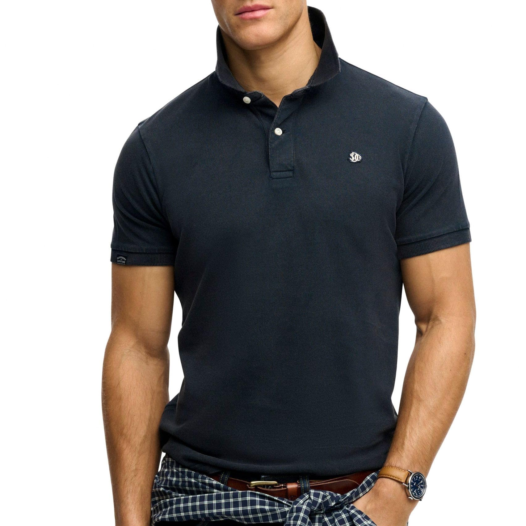 Superdry Men's Vintage Destroy Polo Shirt, Eclipse Navy, 3XL