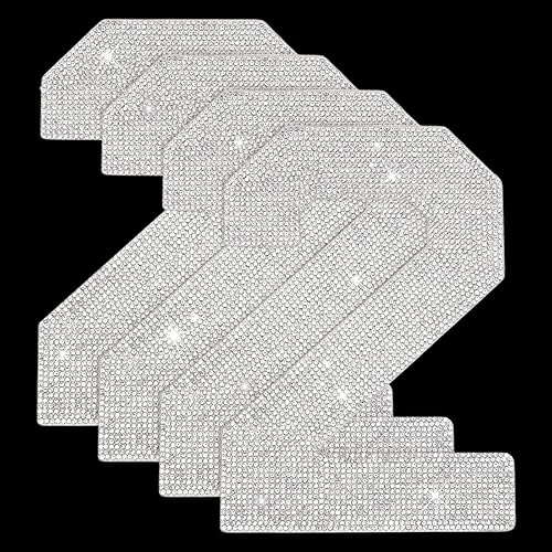 ORIGACH 20cm 4 Stück Große Strass Flicken Mit Der Zahl 2 Selbstklebende Glitzern