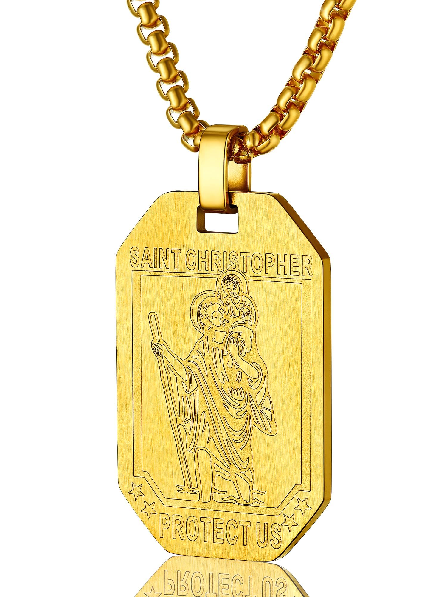 PROSTEEL St Christopher/St Benedict/St Michael Pendant Necklace for Men