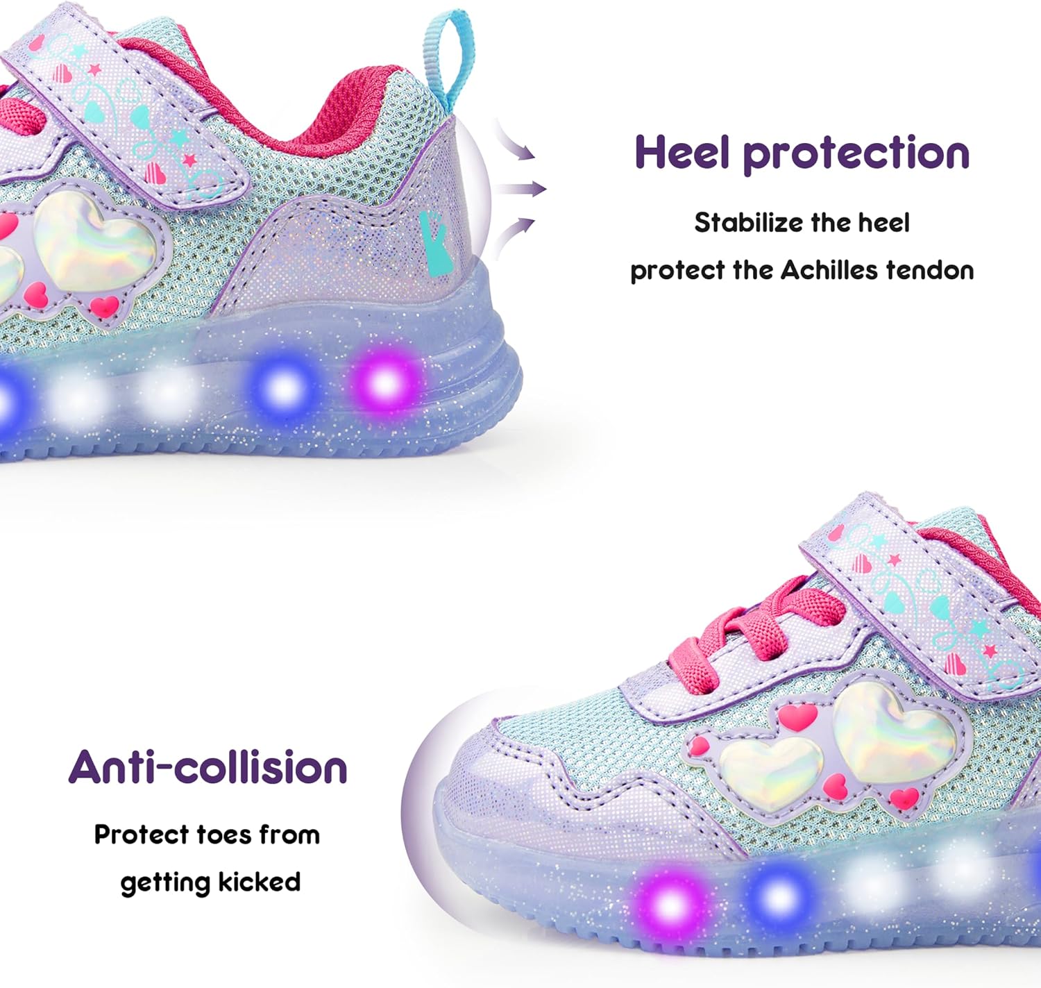 YESKIS Toddler Boys Girls Light Up Shoes LED Flashing Lightweight Mesh Breathable Adorable Running Sneakers for Toddler and Little Kid - Image 4