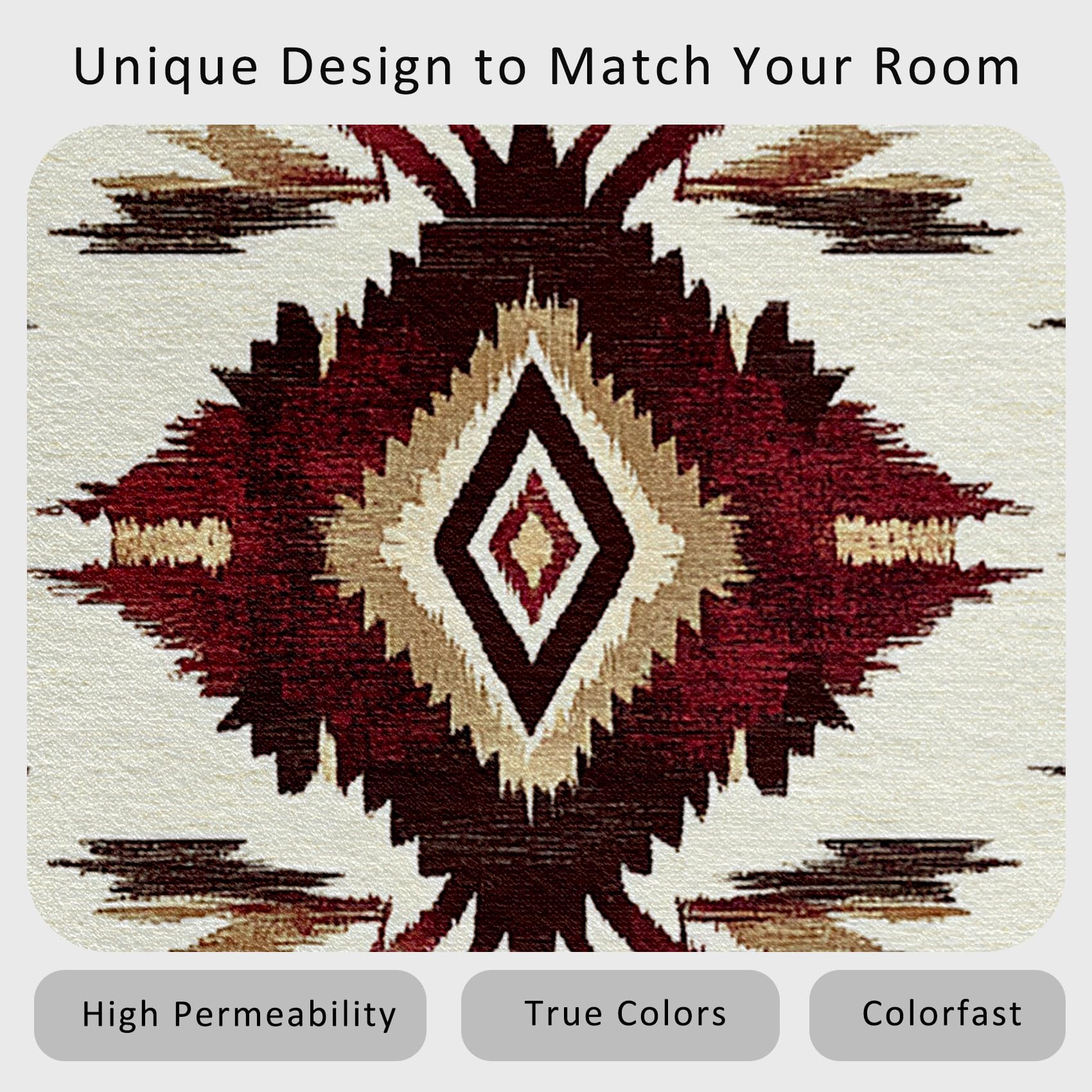 Générique Tapis Couloir Aztèque Navajo, Tapis de Couloir Bohème Amérindien 60x240, pour Cuisine, Entree Interieur, Chambre, Descente de Lit, Lavable, Antidérapant, Poil Court b613