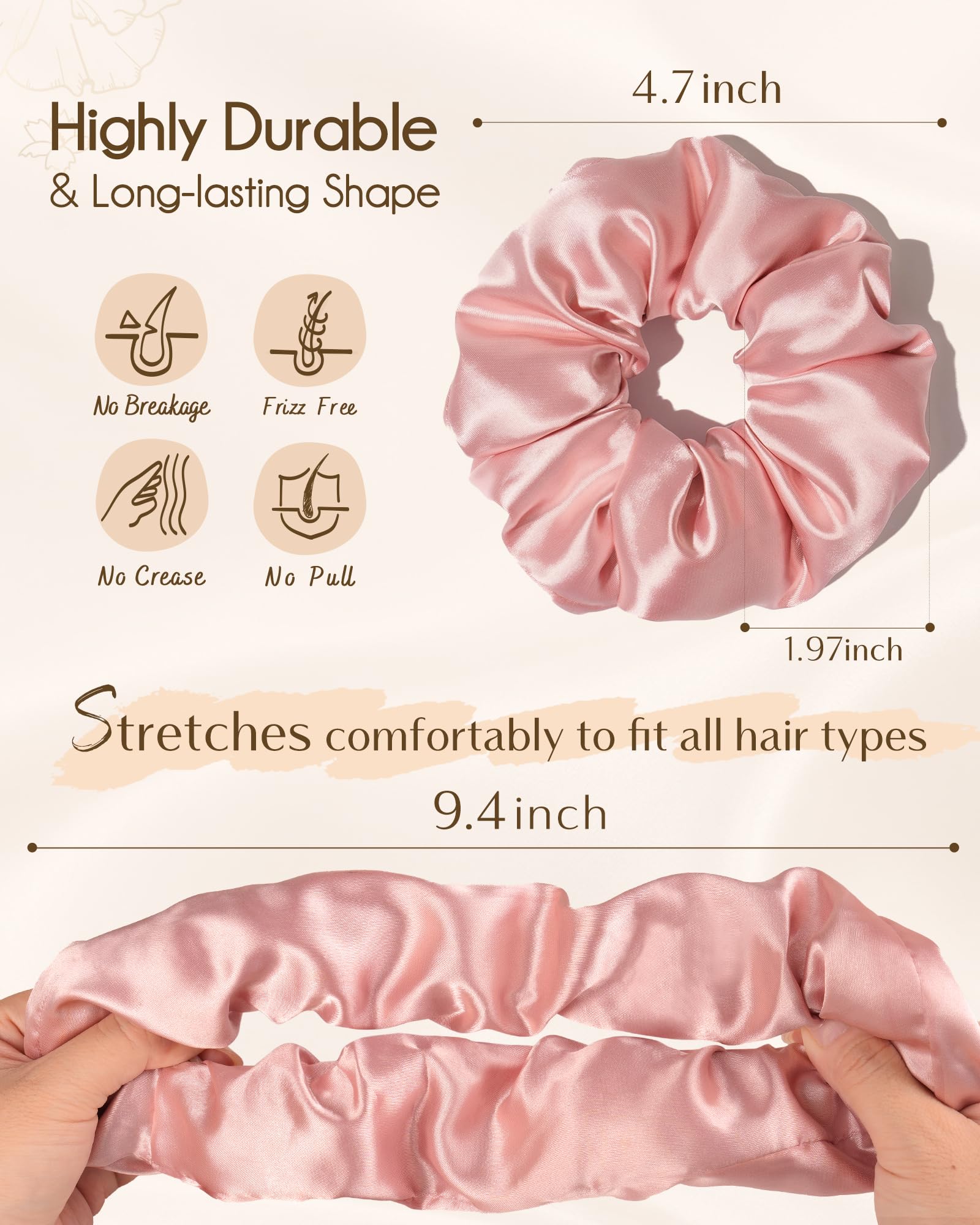 Satin Scrunchies - Silk Hair Ties for Women -2