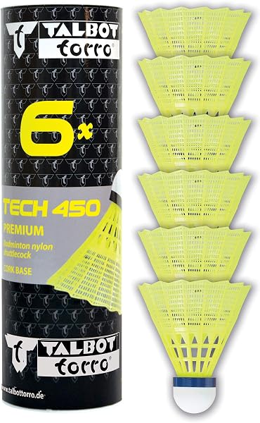 Talbot Torro Volants de Badminton Tech 450, 6 Pièces, en Nylon Premium - 5