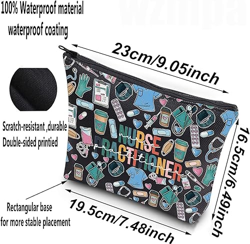 Miniatura 2 de WZMPA Enfermera practicante bolsa de cosméticos médico NP regalo enfermera practicante graduación maquillaje cremallera bolsa bolsa para enfermera