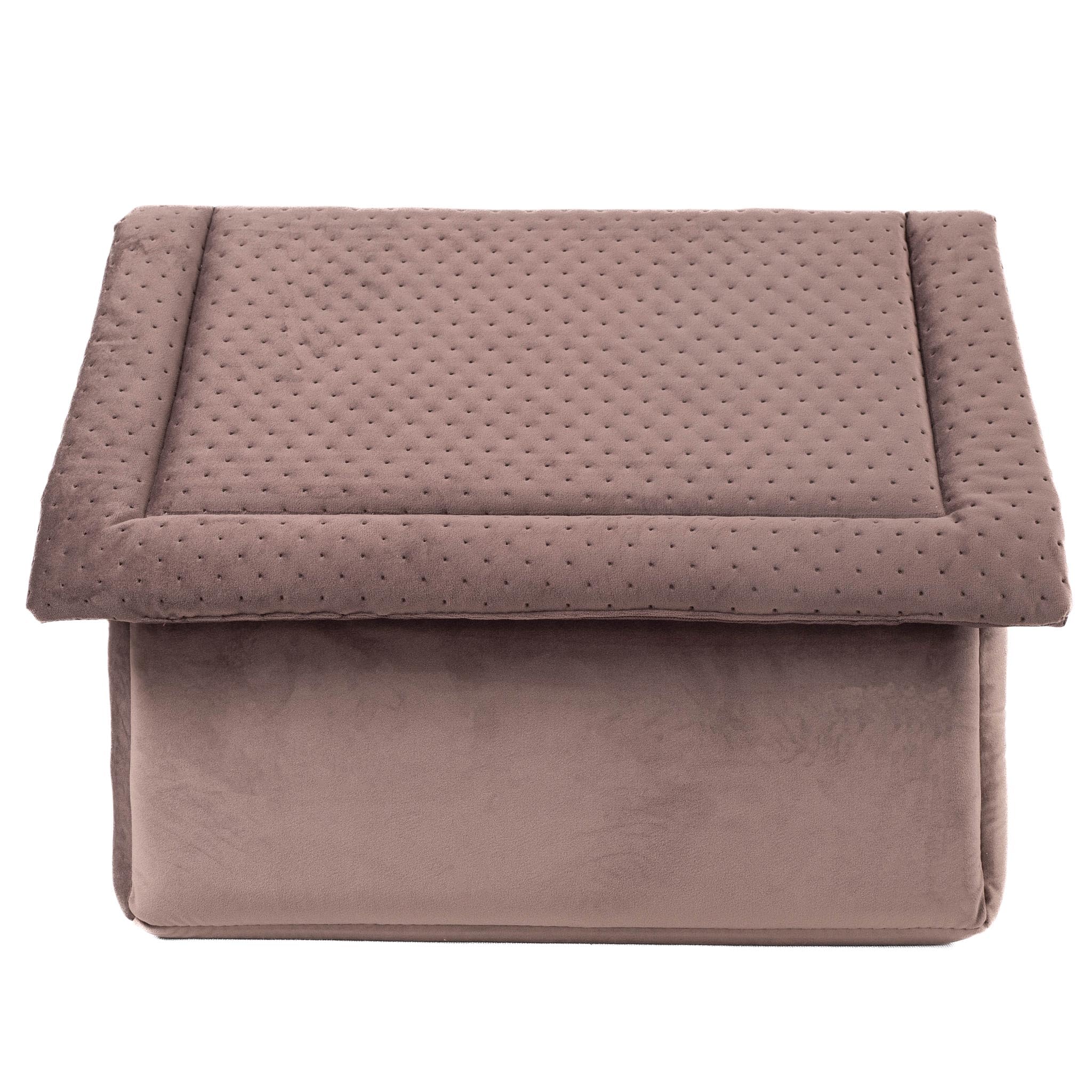 Elegancka buda dla psów | rozmiar XL: 44 x 55 x 43 cm | Kolor: brązowy aksamit | Domek dla średnich i dużych psów | domek dla kotów