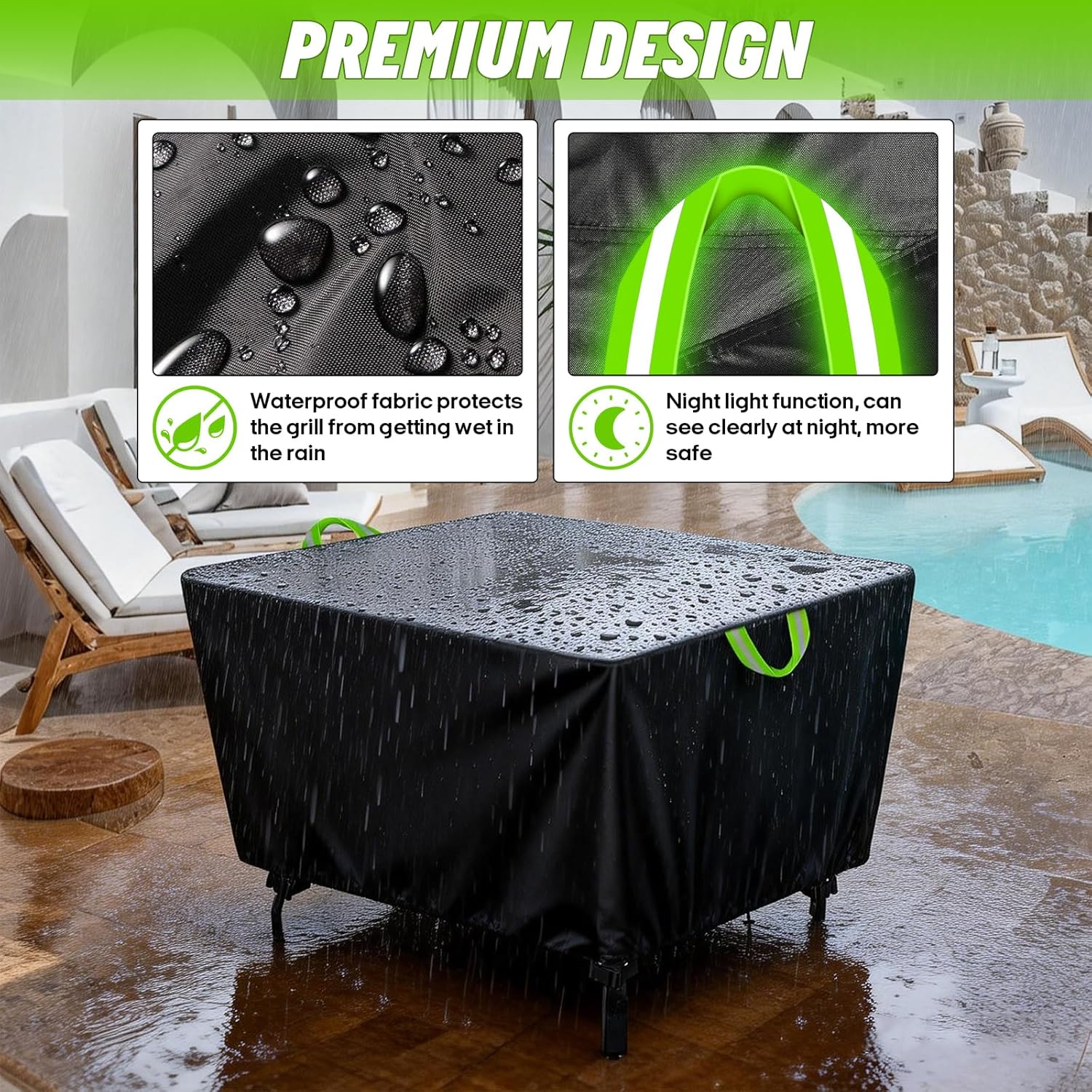 38 Inch Outdoor Table Cover, Square Patio Table Cover, 600D Oxford Heavy Duty Waterproof Furniture Protector for Small Table and Chair Sets, 38"L x 38"W x 28"H