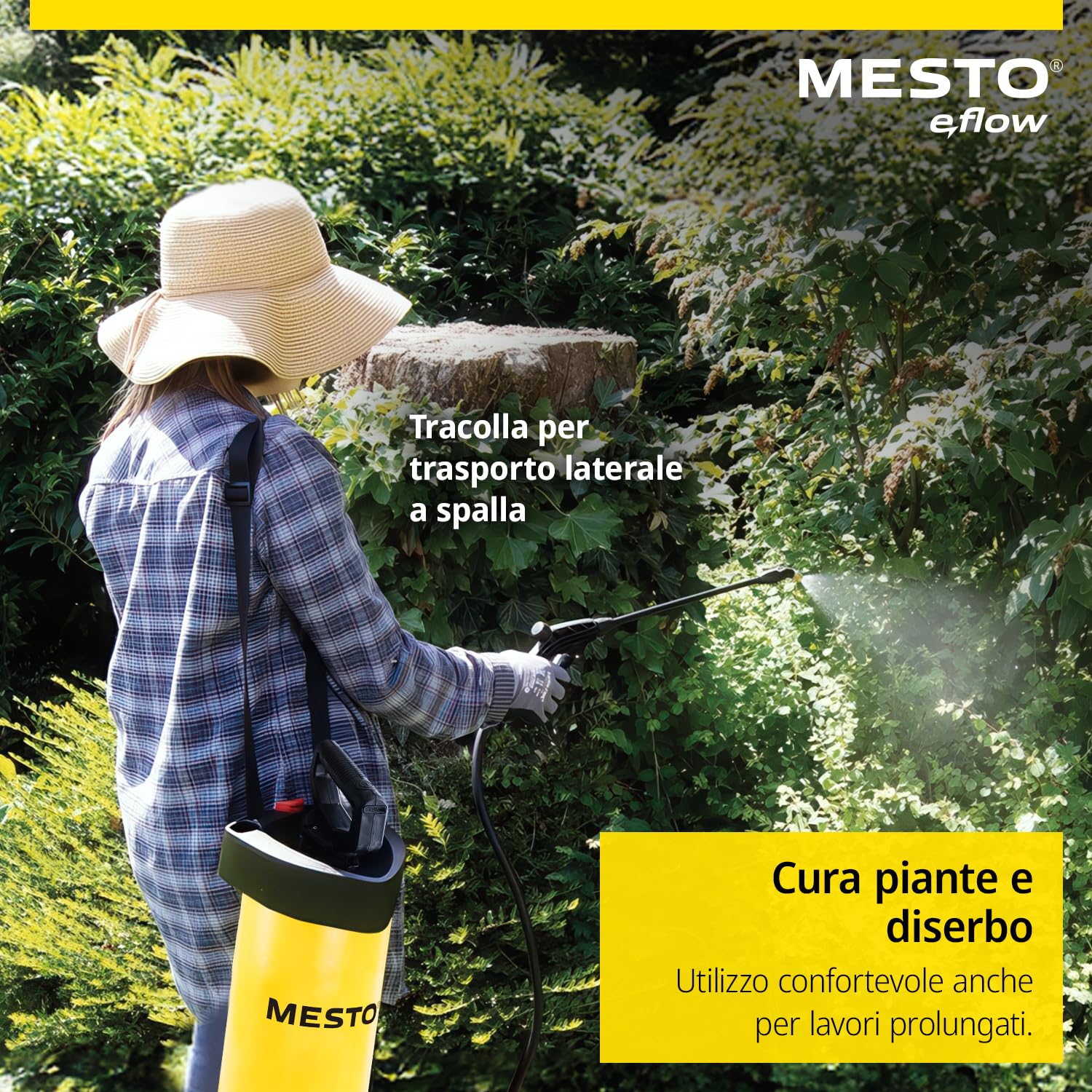 MESTO e.FLORI COMPACT Spruzzatore elettrico 3 L | Spruzzatore a pressione | Nebulizzatore a batteria 1,4 bar | Pompa irroratrice a batteria da giardino per acqua, fertilizzanti, diserbo | Giardinaggio