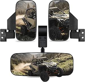 ATV Side View Mirror, UTV Side View Mirror, 2X UTV Looking-Glass - Foto 8