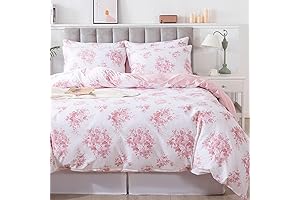 Pink Rose Floral Duvet Cover Set Twin XL: Coquette Bedding for College Dorms