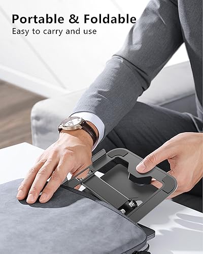 Miniatura 7 de Soporte ajustable para computadora portátil, elevador plegable de metal para laptop, soporte portátil para laptop, soporte de refrigeración