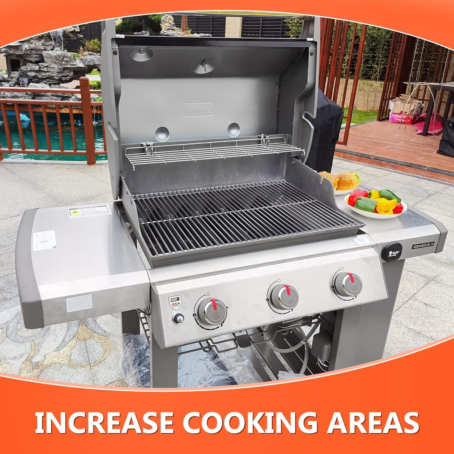 Edelstahl Grillrost für Weber Genesis II E-310, E-315, E-330, E-335, S-310, S-335 (ab 2017), 65,4cm