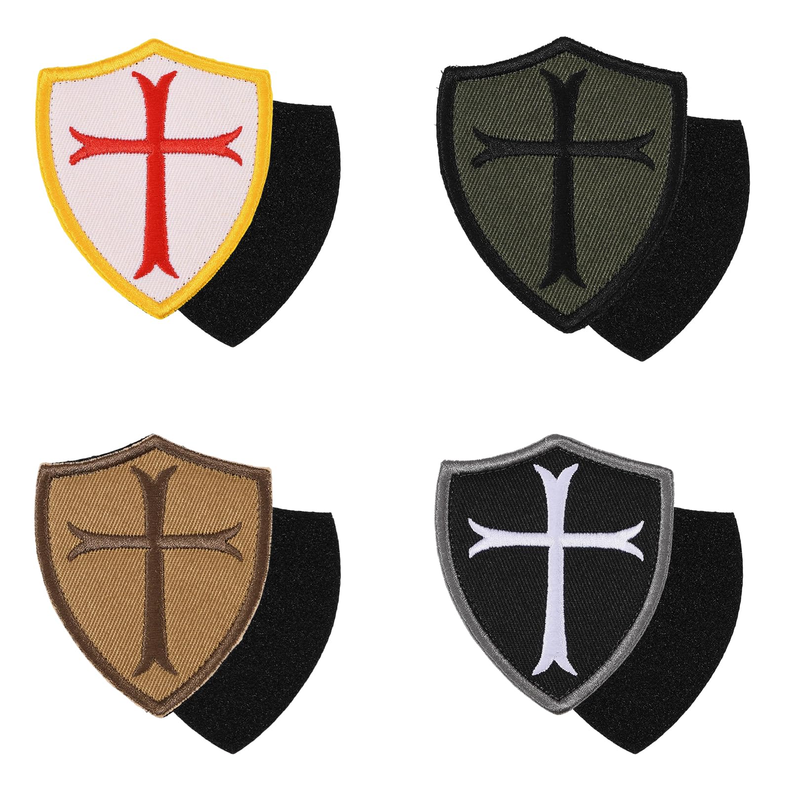 8 parches bordados de cruz templaria con cierre de para mochilas tácticas, ropa DIY, chalecos, sombreros y accesorios para exteriores