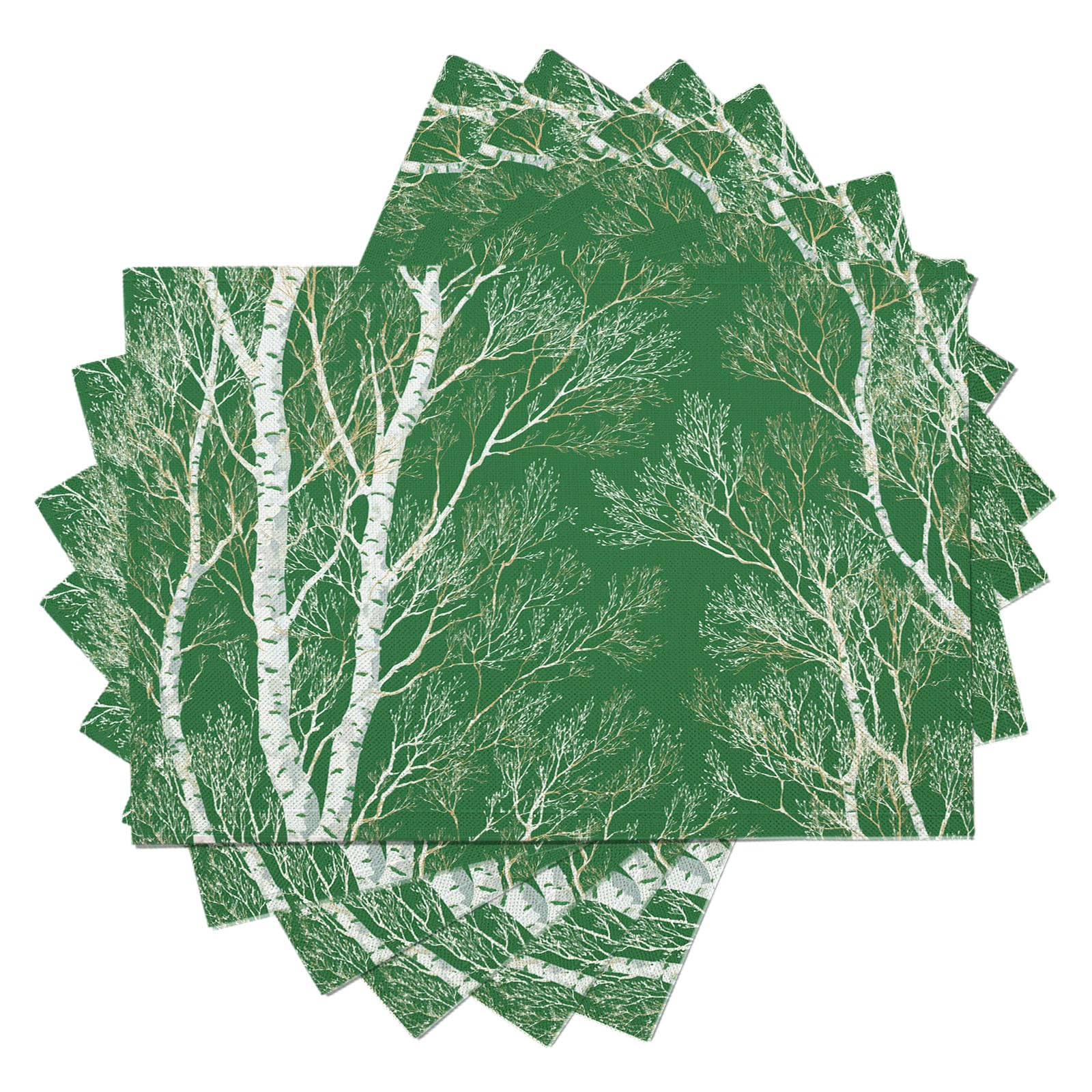Sets de Table en Lin Forêt de Bouleaux pour Cuisine et Salon